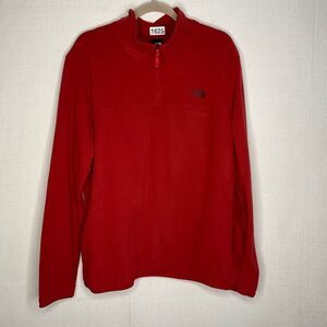 North Face Jacket Mens Large Red Fleece‎ 1/4 Zip Mock Neck Pullover Lightweight